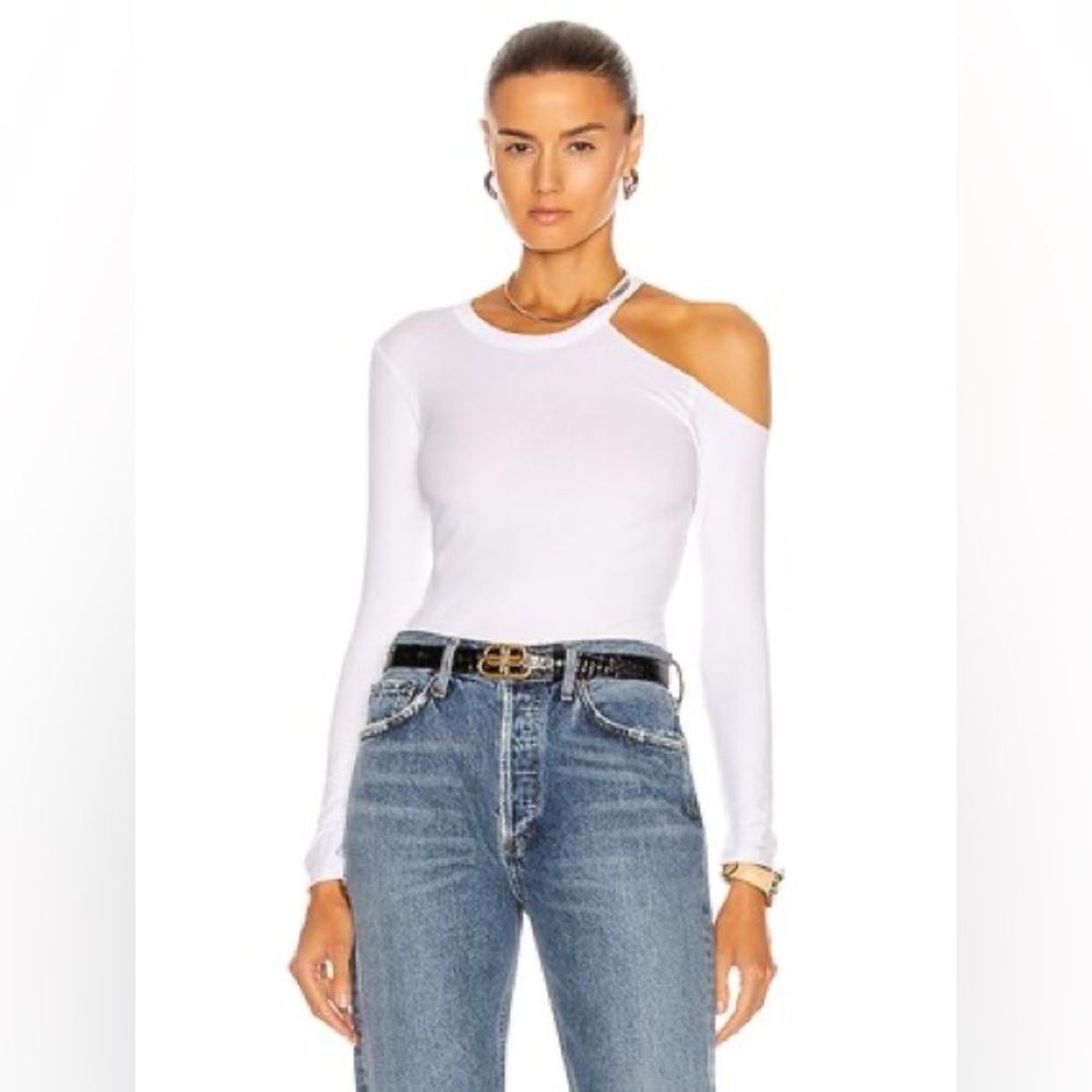 Enza Costa Exposed Shoulder Top in White